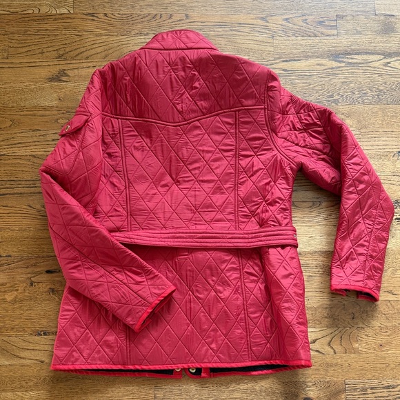 Barbour Women's Quilted Utility Jacket in Red sz14 - Picture 3 of 5